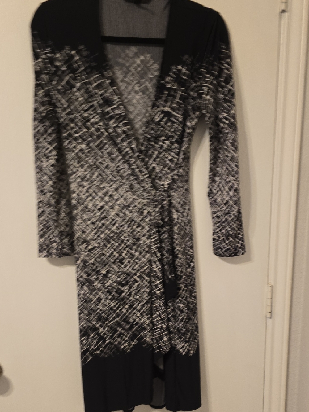 BCBGMaxAzria Black and White Patterned Dress